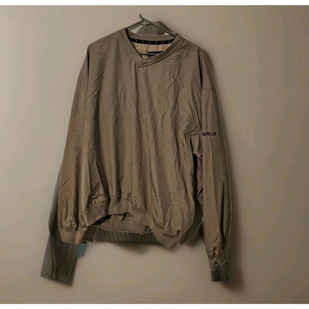 Grand Slam Windbreaker Jacket Penguin Diamond Pattern Pullover Men’s XL Vintage